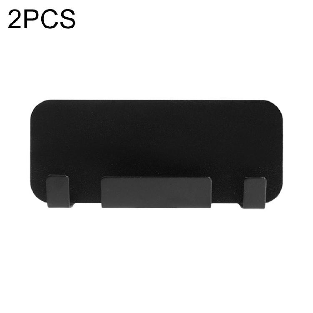 2 PCS  Punch-Free Wall-Mounted Rack Mobile Phone Charging Holder(Black)