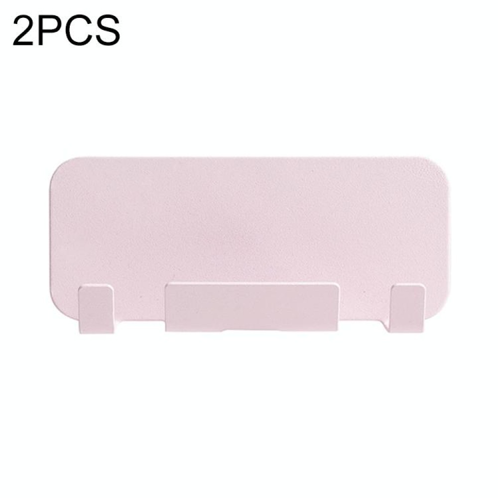 2 PCS  Punch-Free Wall-Mounted Rack Mobile Phone Charging Holder(Pink)
