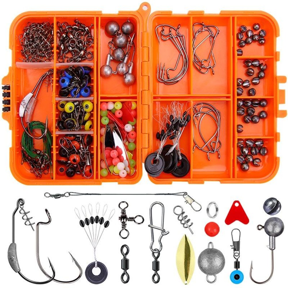 213 PCS / Set Road Squid Hook Accessories Set(026 Orange Box)
