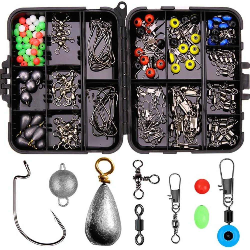 165 PCS / Set Road Squid Hook Accessories Set(026 Black Box)
