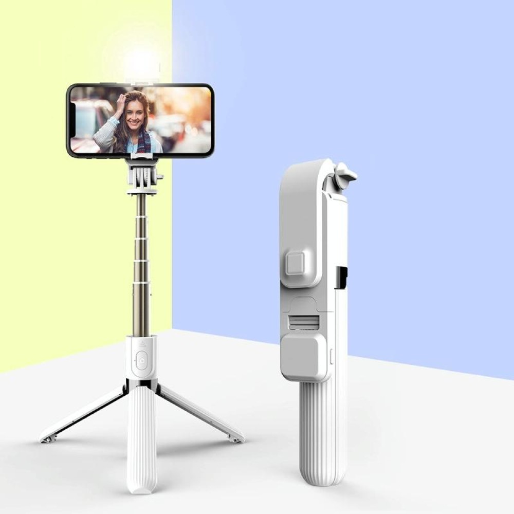 L03S Bluetooth Fill Light Tripod Integrated Selfie Stick(White)