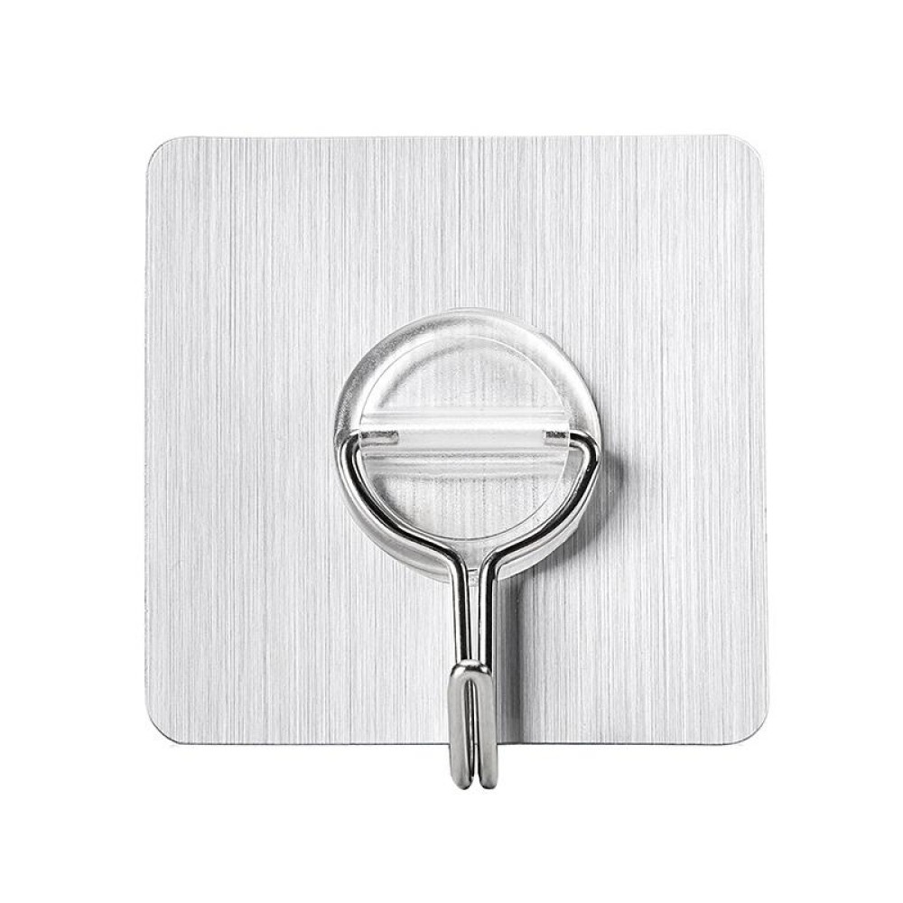 8 PCS WL-003-08 7x7cm Multifunctional Stainless Steel Adhesive Hook(Brushed Silver)