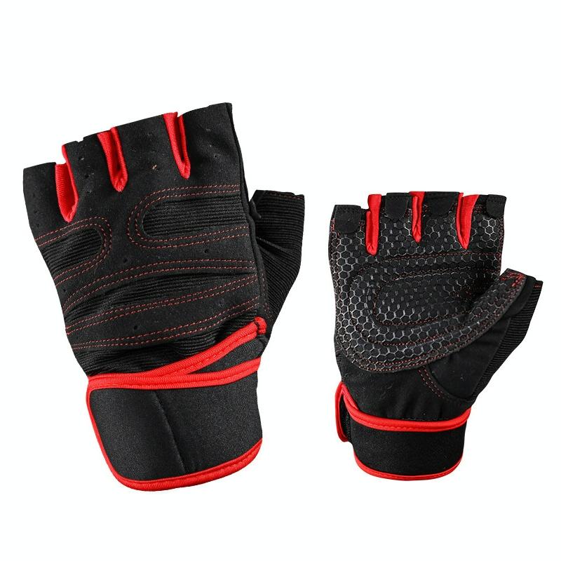 ST-2120 Gym Exercise Equipment Anti-Slip Gloves, Size: S(Red)