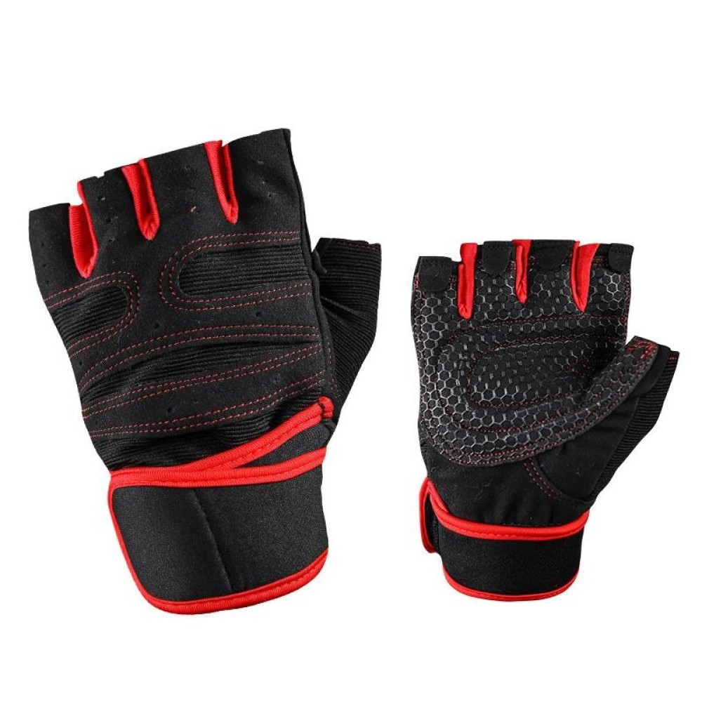 ST-2120 Gym Exercise Equipment Anti-Slip Gloves, Size: M(Red)