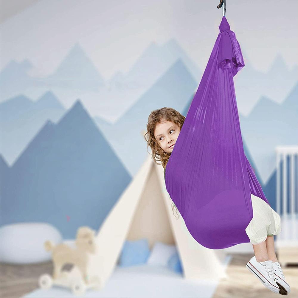 Kids Elastic Hammock Indoor Outdoor Swing, Size: 1x2.8m (Purple)