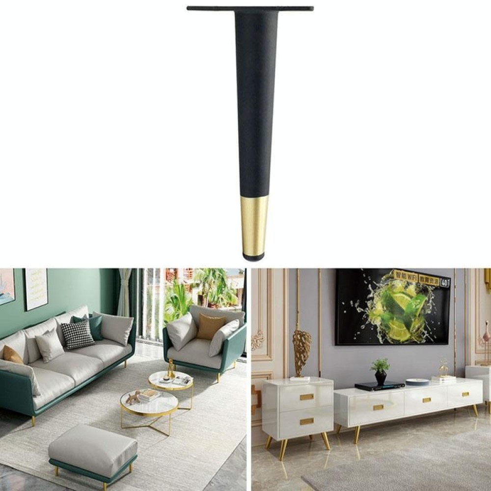 LH-ZT-0001 Cone Round Tube Furniture Support Legs, Style: Straight Cone Height 15cm(Black Gold)