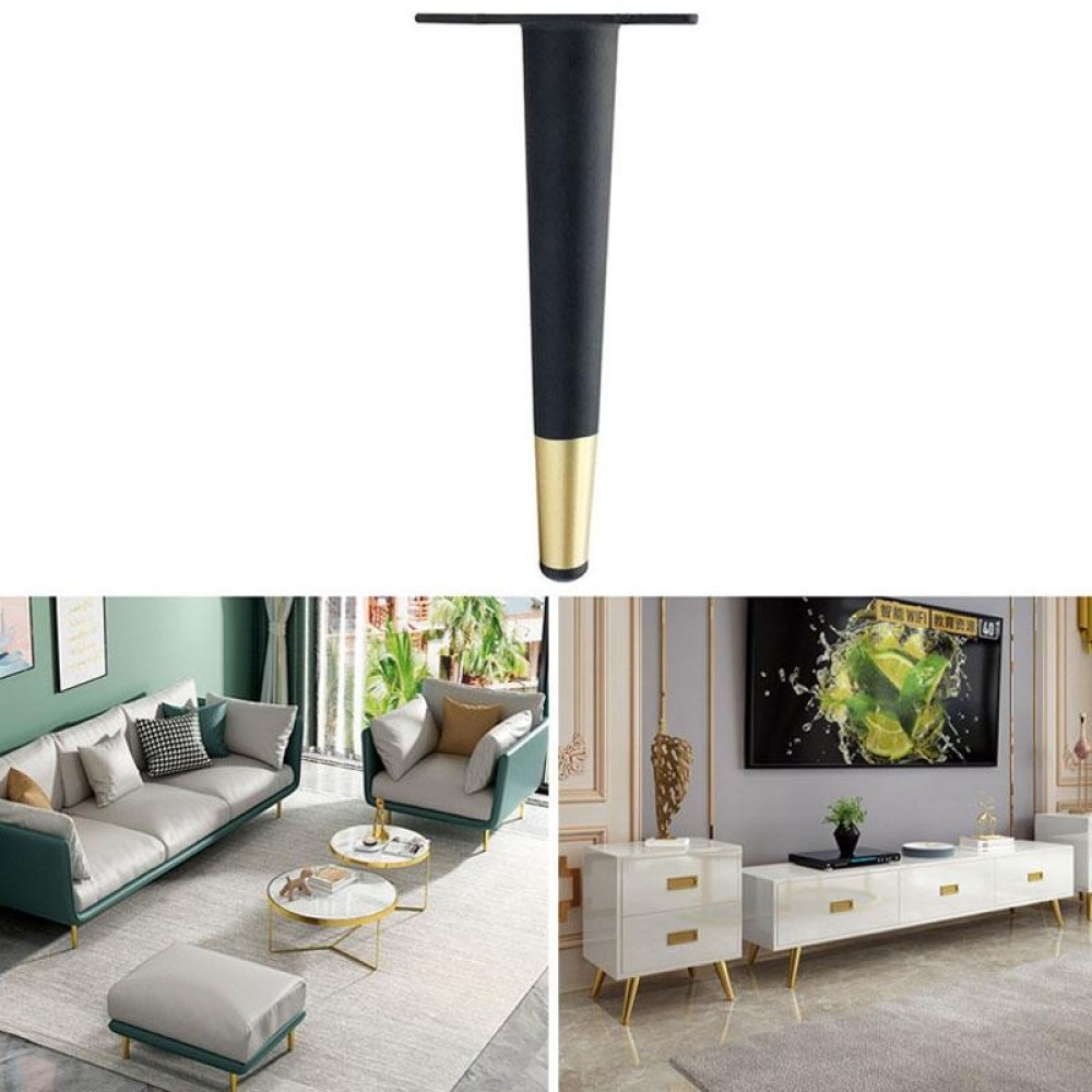 LH-ZT-0001 Cone Round Tube Furniture Support Legs, Style: Straight Cone Height 45cm(Black Gold)