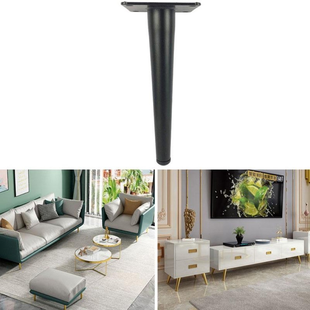 LH-ZT-0001 Cone Round Tube Furniture Support Legs, Style: Straight Cone Height 50cm(Matte Black)