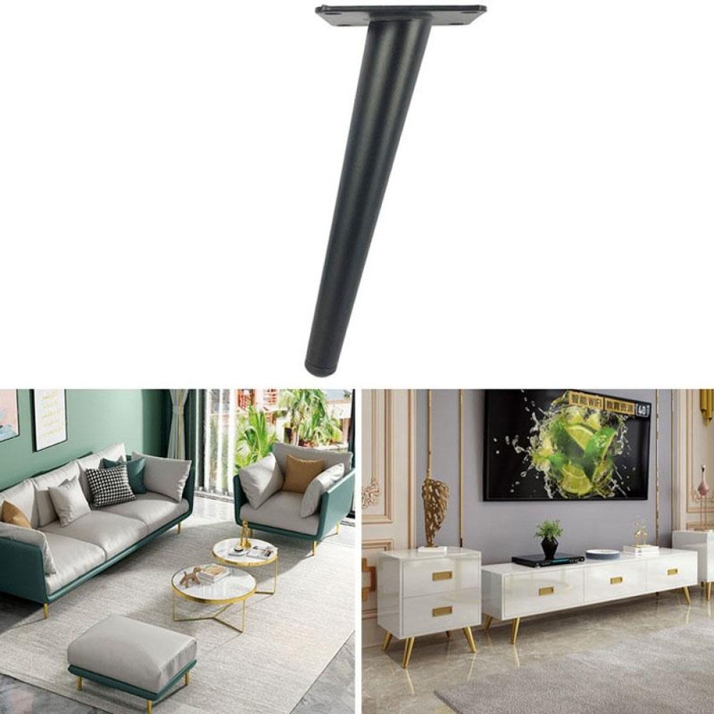LH-ZT-0001 Cone Round Tube Furniture Support Legs, Style: Oblique Cone Height 15cm(Matte Black)