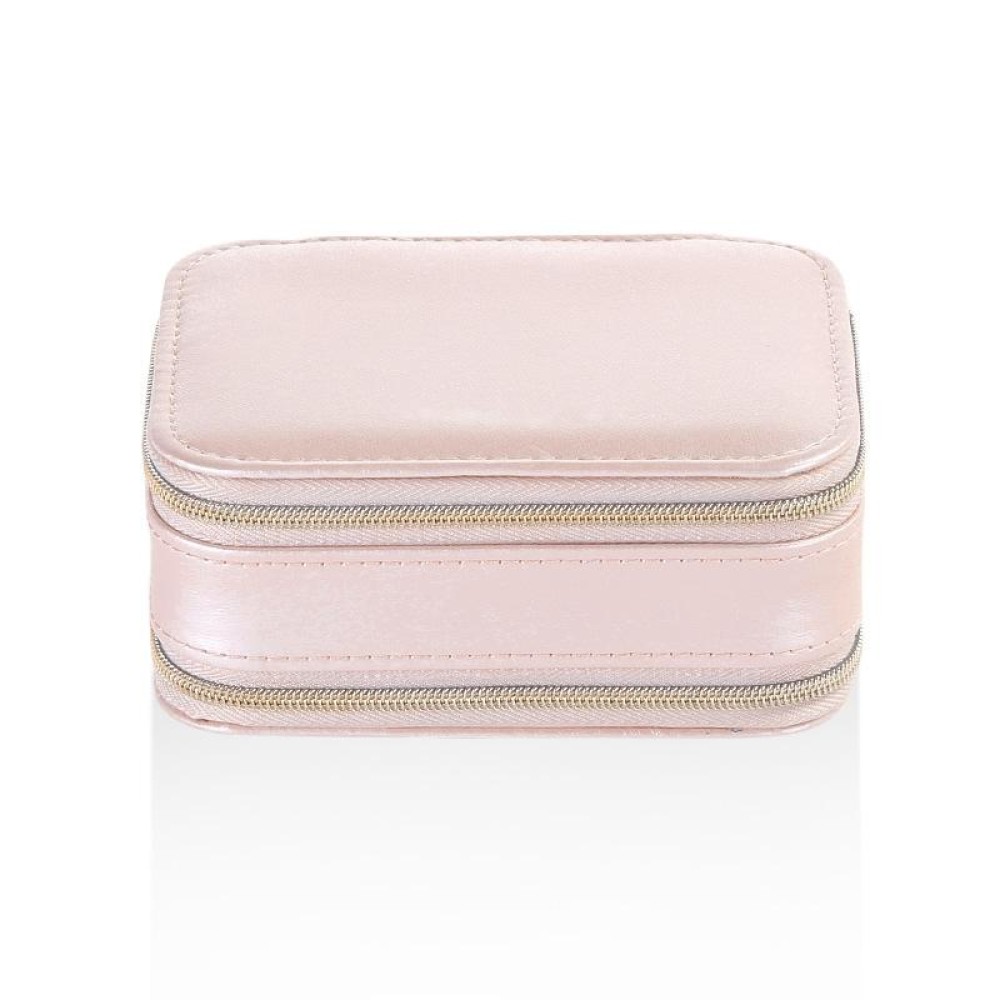 Sp01167 Zipper Leather Jewelry Storage Box(Nude Pink)
