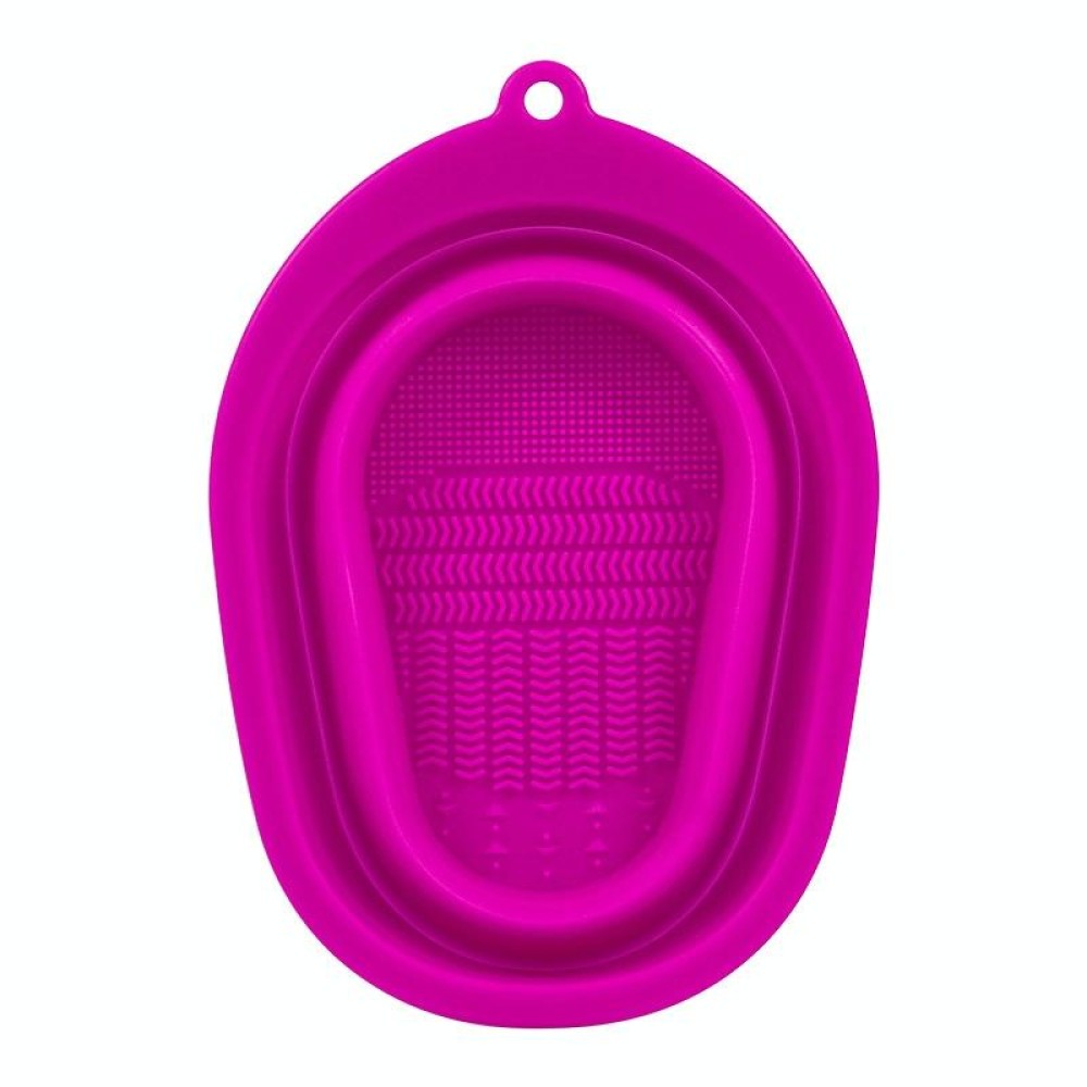 Silicone Makeup Brush Puff Cleaning Pad(Rose Red)