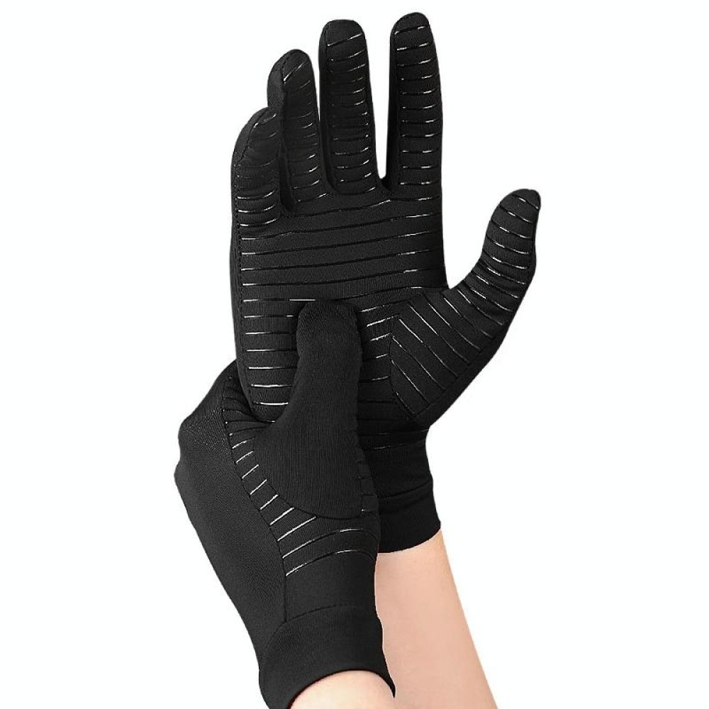 Copper Fiber Pressure Sports Fitness Anti-Slip Gloves, Size: S