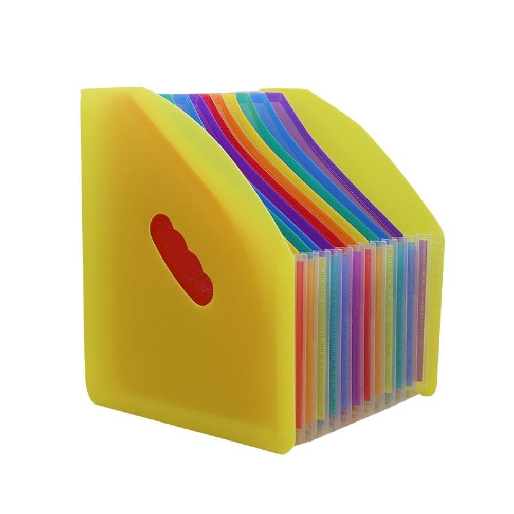 Standing Organ Clip Student Test Paper Storage Clip(Yellow Surface (Colorful Inner Page))