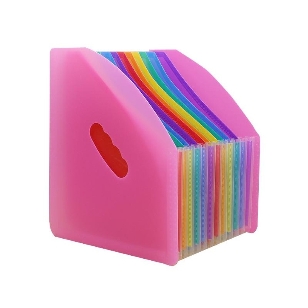 Standing Organ Clip Student Test Paper Storage Clip(Red Surface (Colorful Inner Page))