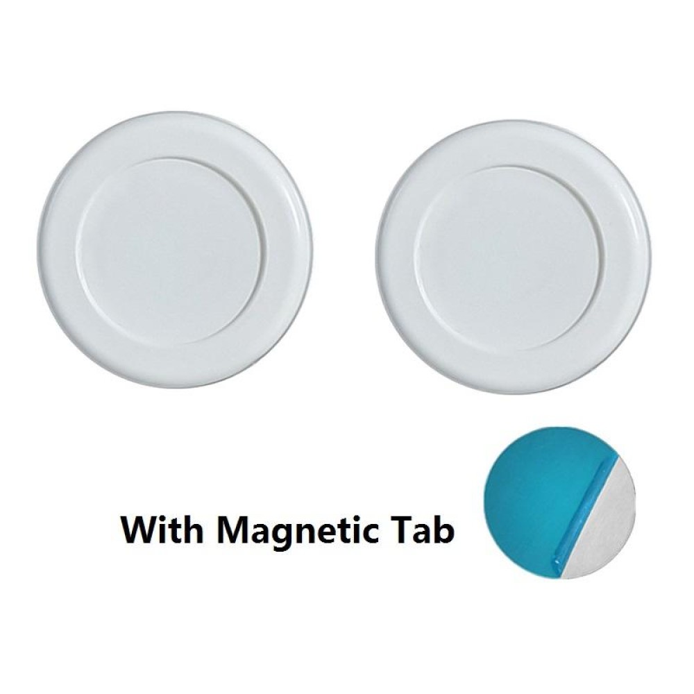 2 Sets Round Magnetic Absorption Hook with Magnet(White)