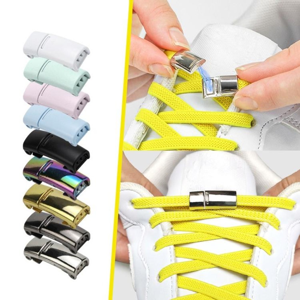 SLK28 Metal Magnetic Buckle Elastic Free Tied Laces, Style: Silver Magnetic Buckle