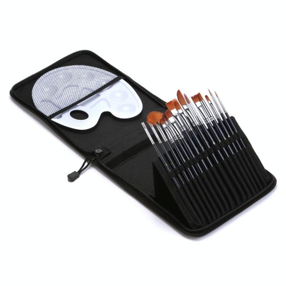19 PCS/Set Nylon Hair Oil Brush With Cloth Bag Set(16 Brush +1 Cloth Bag +1 Plate + Scraper)