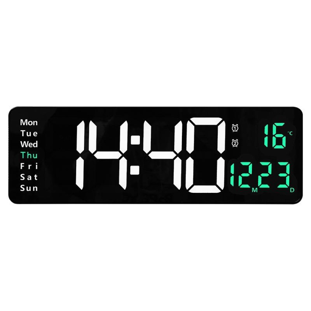 6626 Living Room Wall-Mounted Large Screen Display LED Digital Clock, Color: Green Temperature