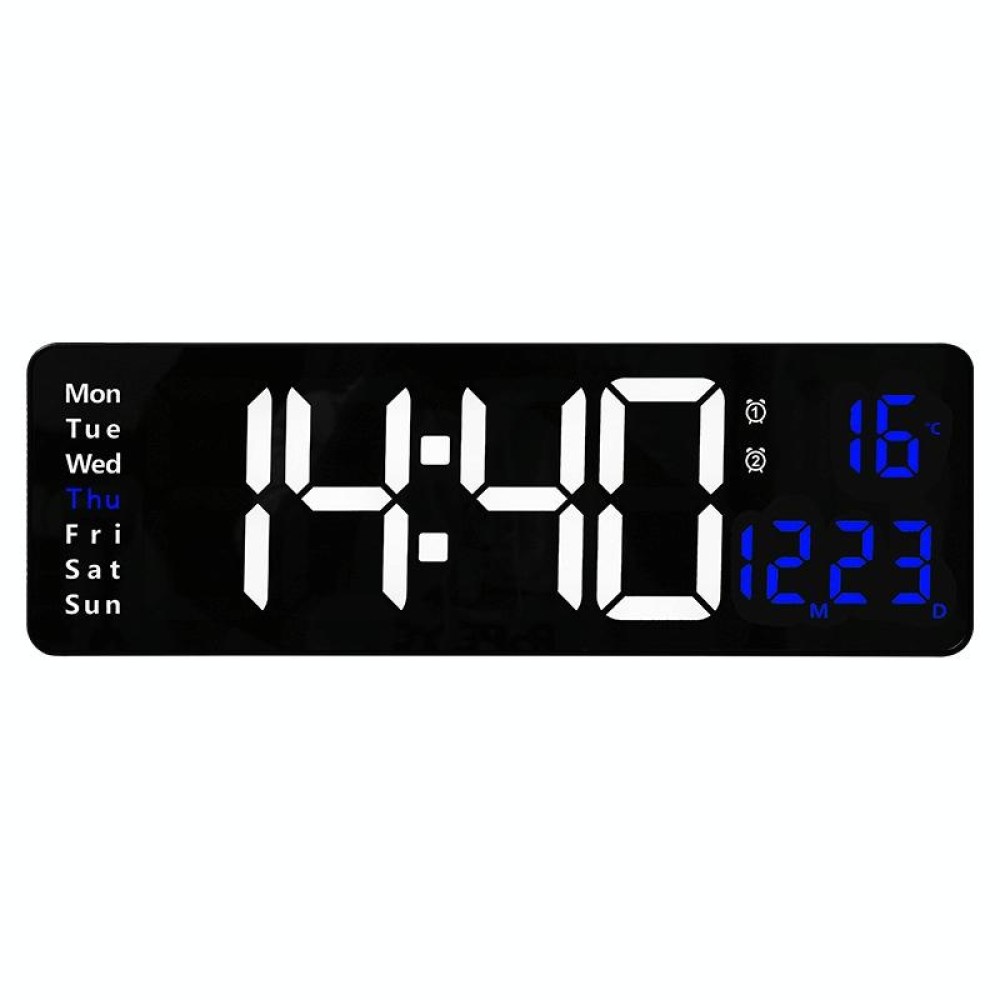 6626 Living Room Wall-Mounted Large Screen Display LED Digital Clock, Color: Blue Temperature