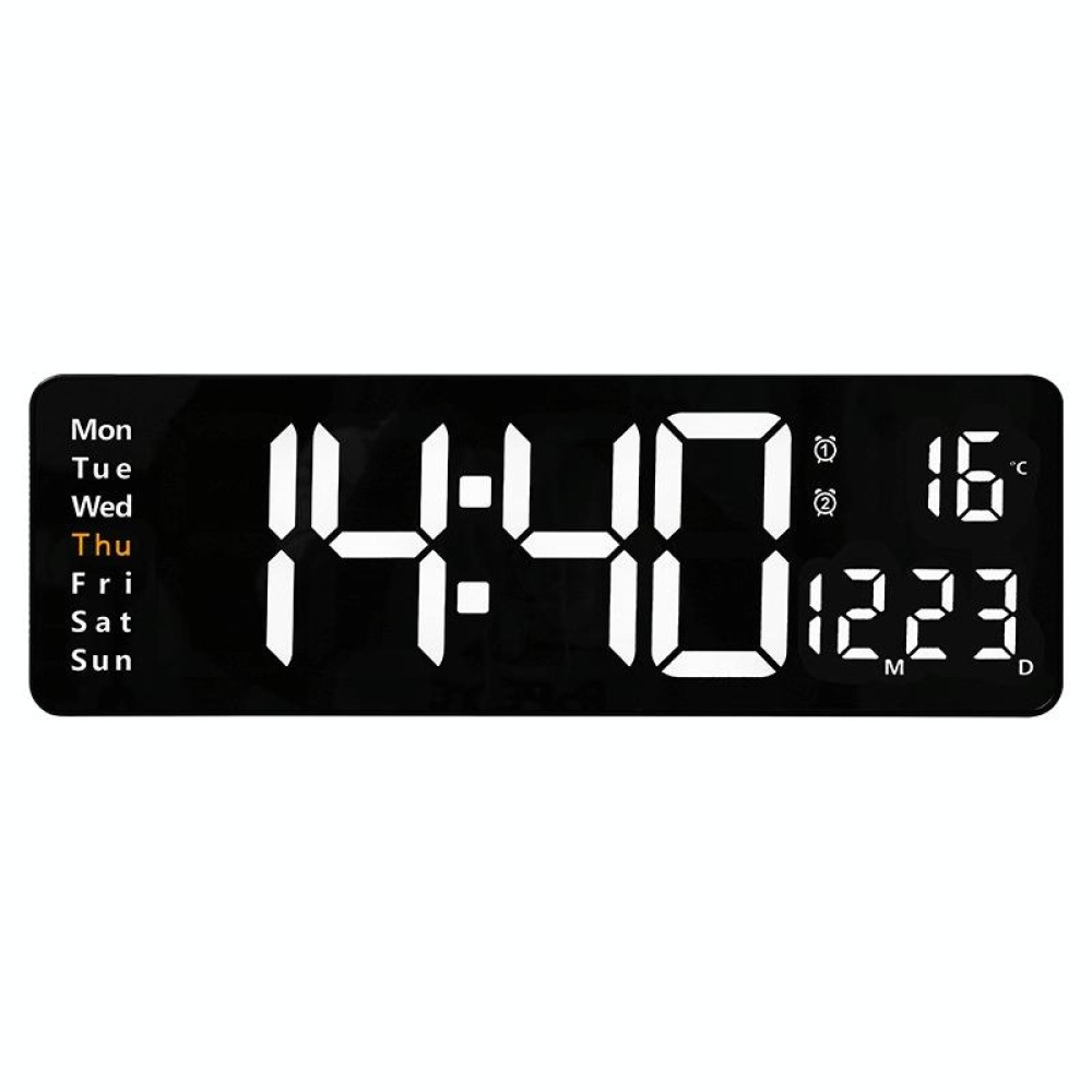 6626 Living Room Wall-Mounted Large Screen Display LED Digital Clock, Color: White Temperature