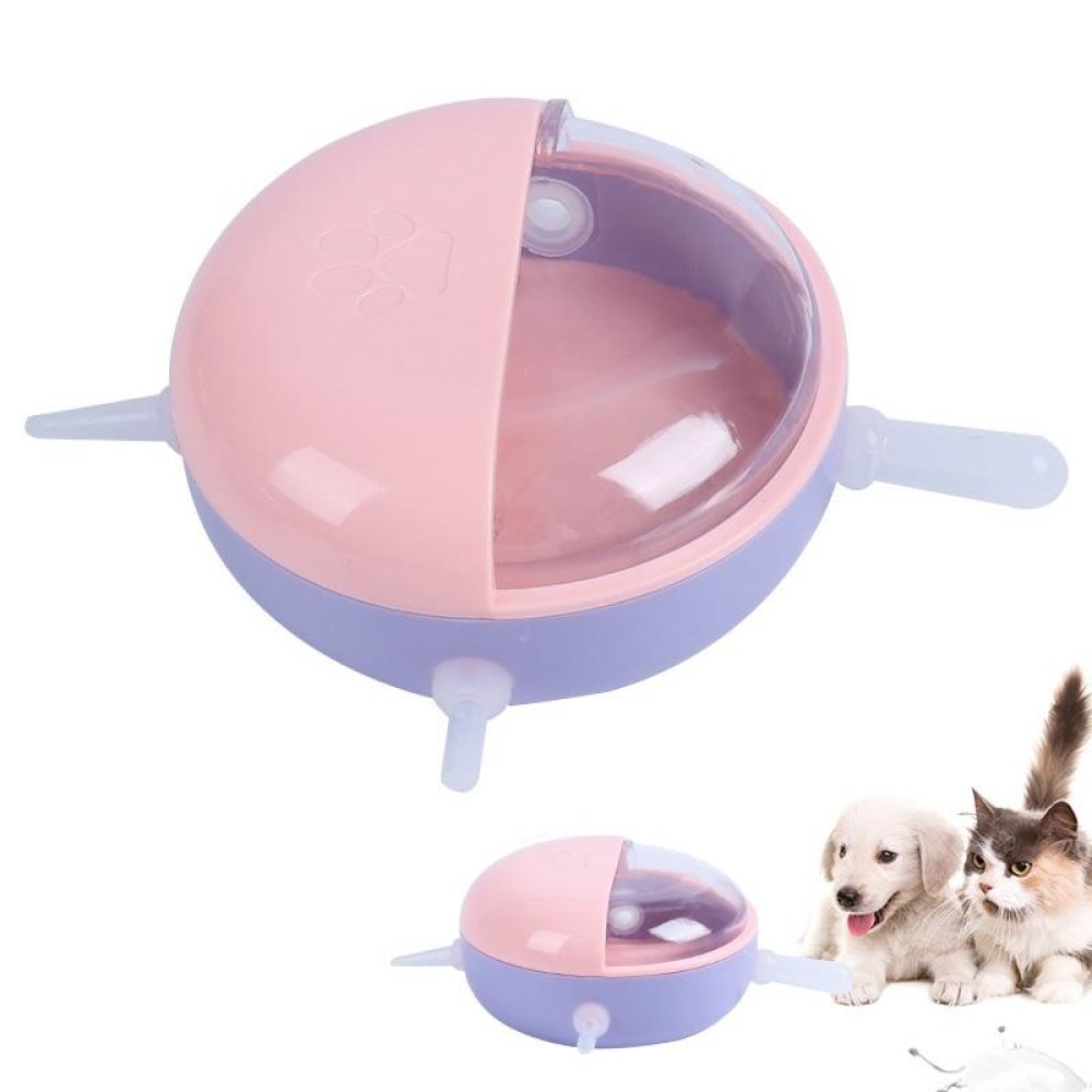 Multi-Mouth Pet Self-sucking Milk Bowl Feeders(Pink)