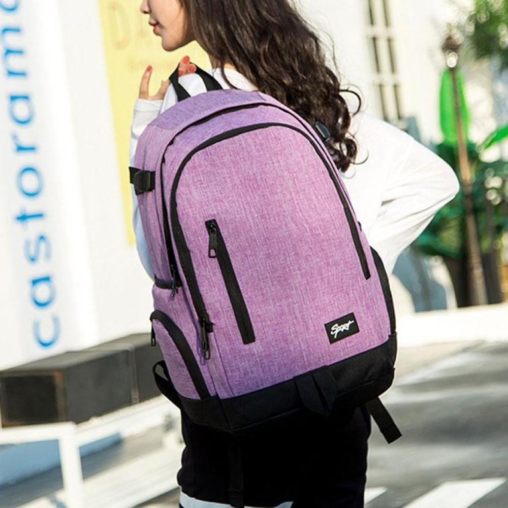1107 Student Bag Leisure Backpack(Snowflake Purple)