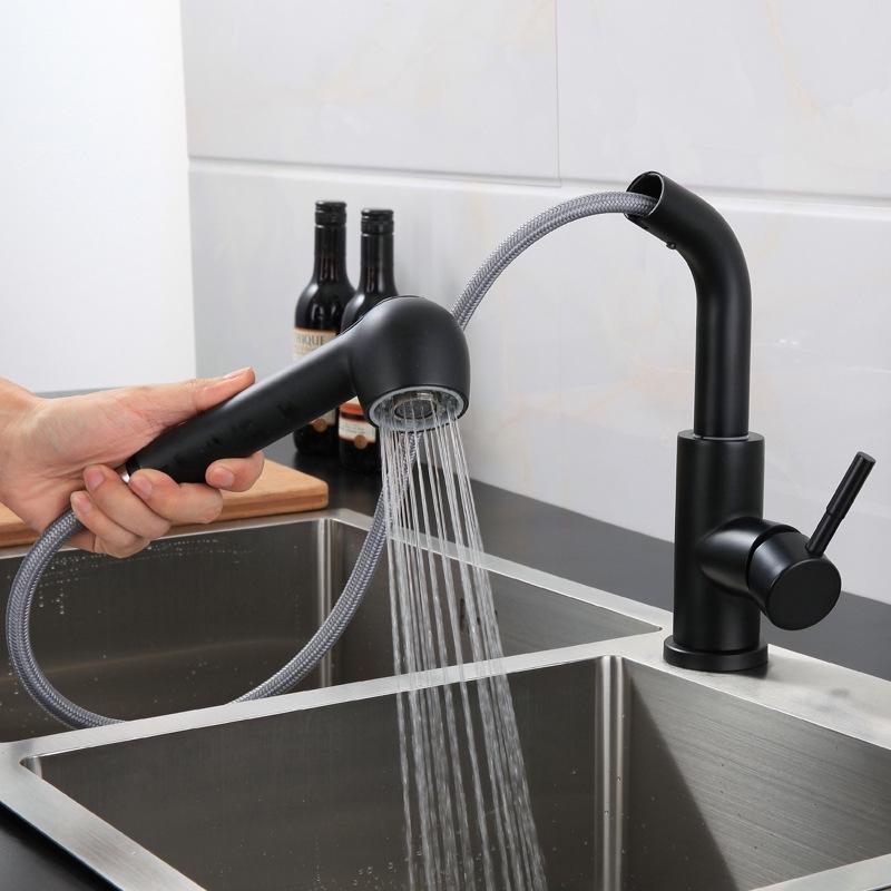 304 Stainless Steel Kitchen Sink Pull-out Faucet