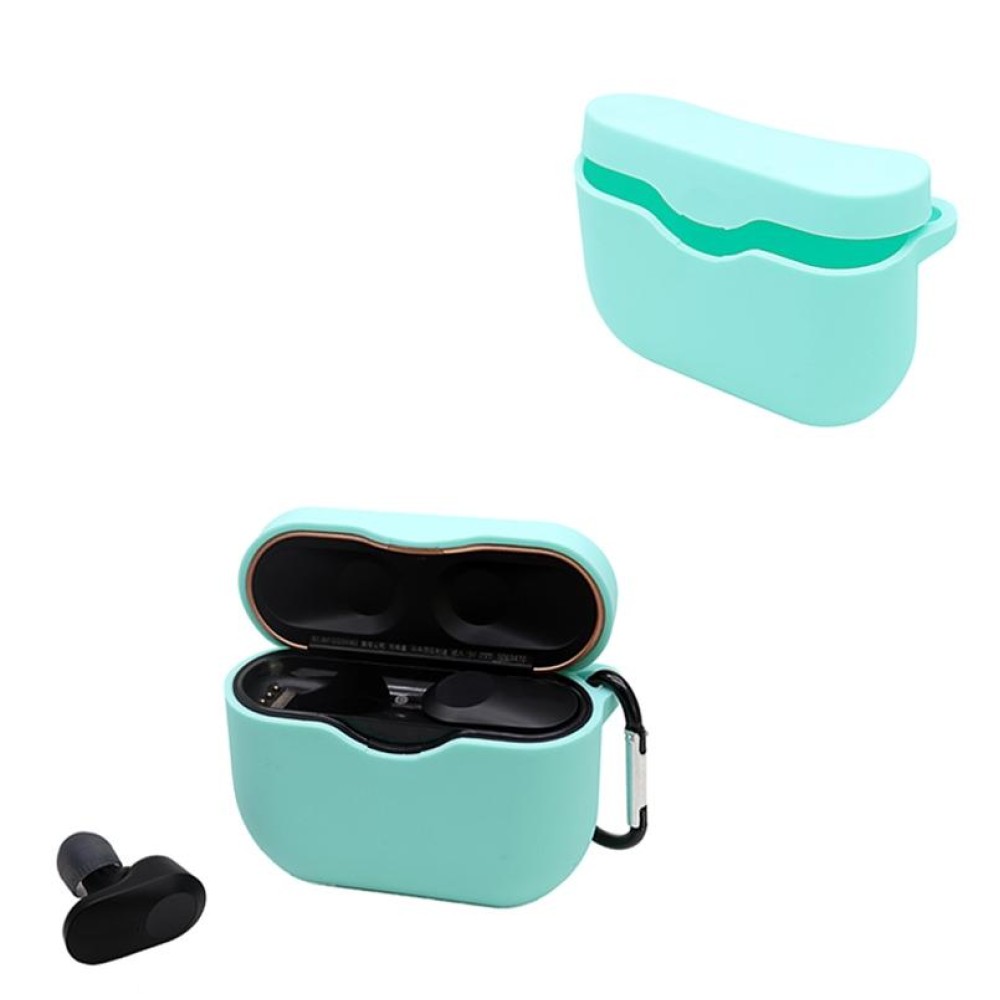 2 PCS Bluetooth Earphone Silicone Protective Cover with Hook For Sony WF-1000XM3(Mint Green)