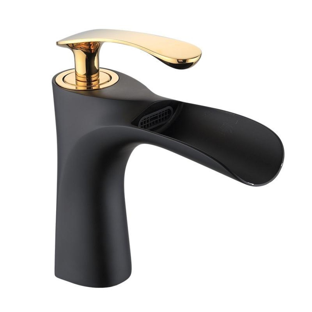 Washbasin All Copper Diamond Hot And Cold Water Faucet(Black Gold)
