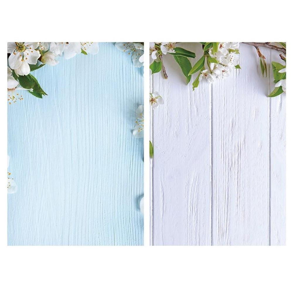2 PCS 3D Stereoscopic Double-sided Photography Background Board(Flower Blue White)