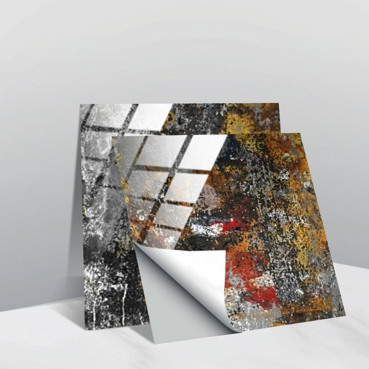 20 PCS 10cm PVC Crystal Covered Film Geometric Pattern Tile Wall Sticker(TS246)