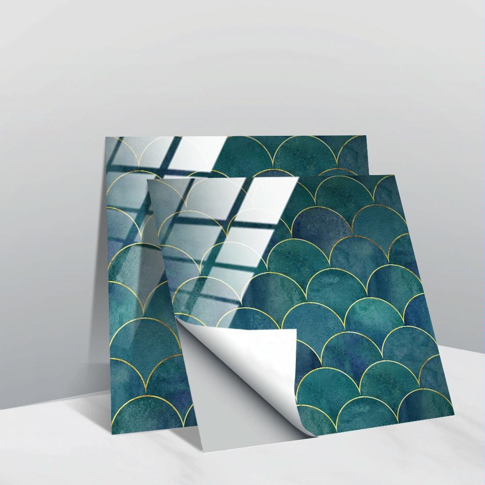 20 PCS 10cm PVC Crystal Covered Film Geometric Pattern Tile Wall Sticker(TS250)