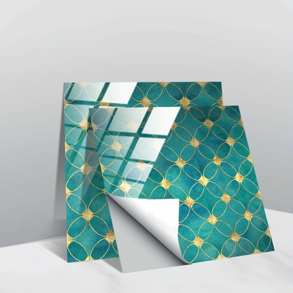20 PCS 10cm PVC Crystal Covered Film Geometric Pattern Tile Wall Sticker(TS251)