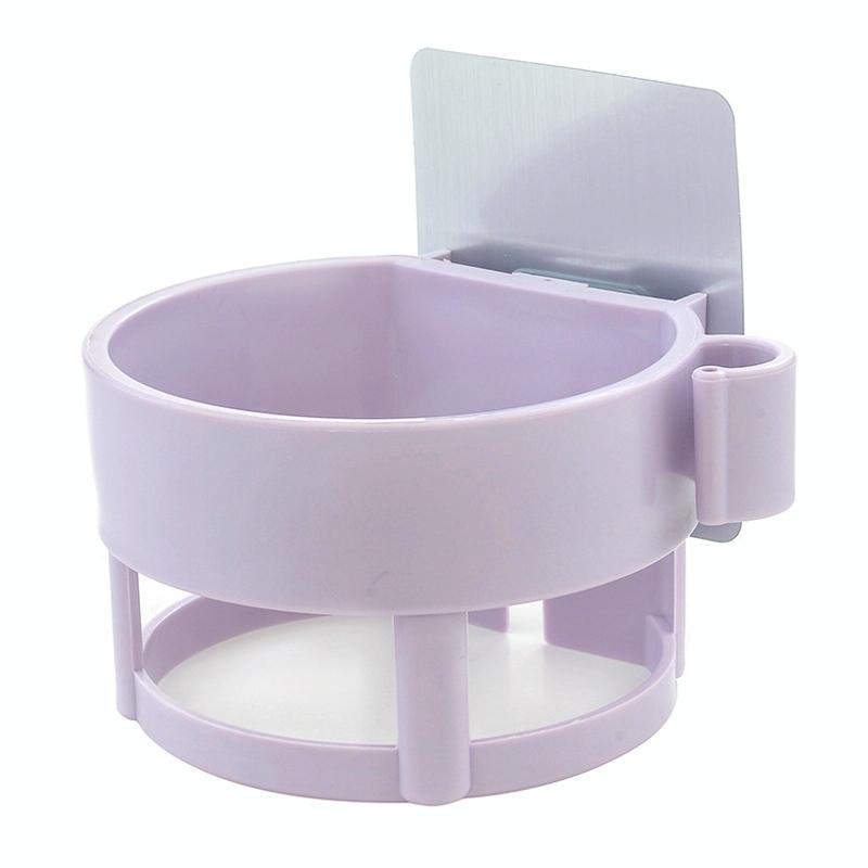 12 PCS Toilet No Punching Wall Hanging Hair Dryer Rack(Purple)