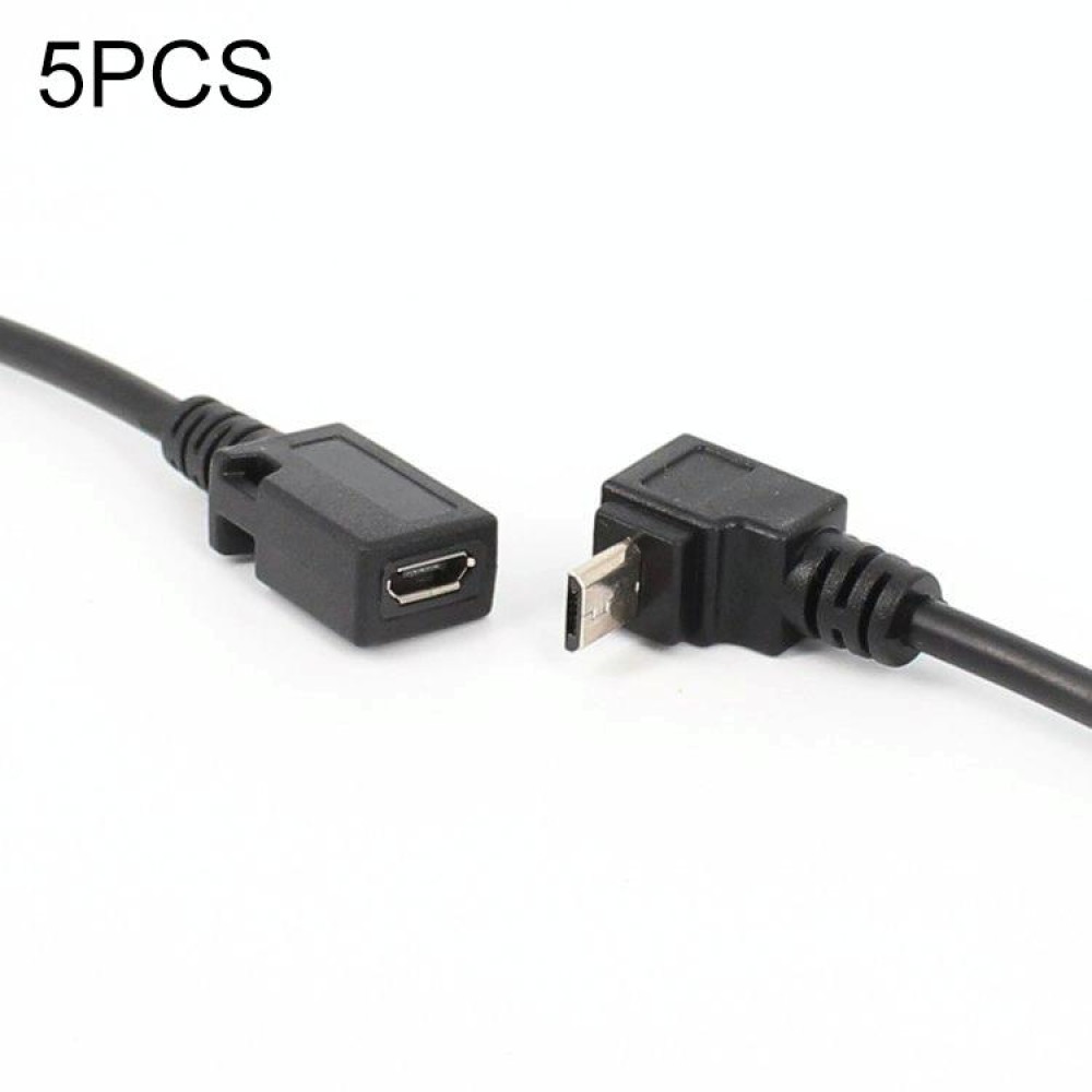 5 PCS 90 Degree Micro Male To Female Extension Cable(Up Bend)