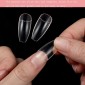 Pointed Half Stick Full Post Nail Patches(White Half Sticker)