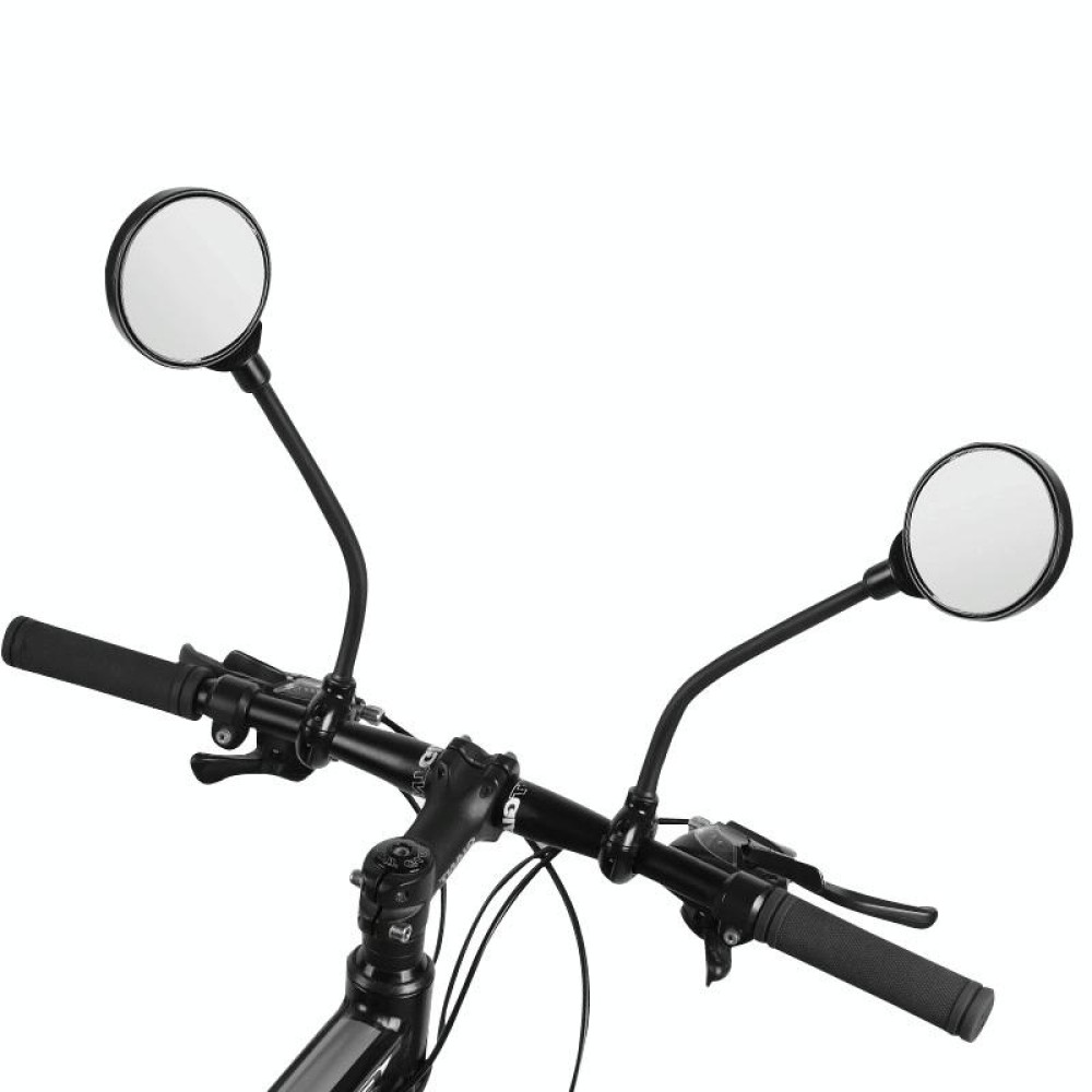 1 Pair Bicycle Hose Adjustment Convex Large Screen Rearview Mirror(Black)
