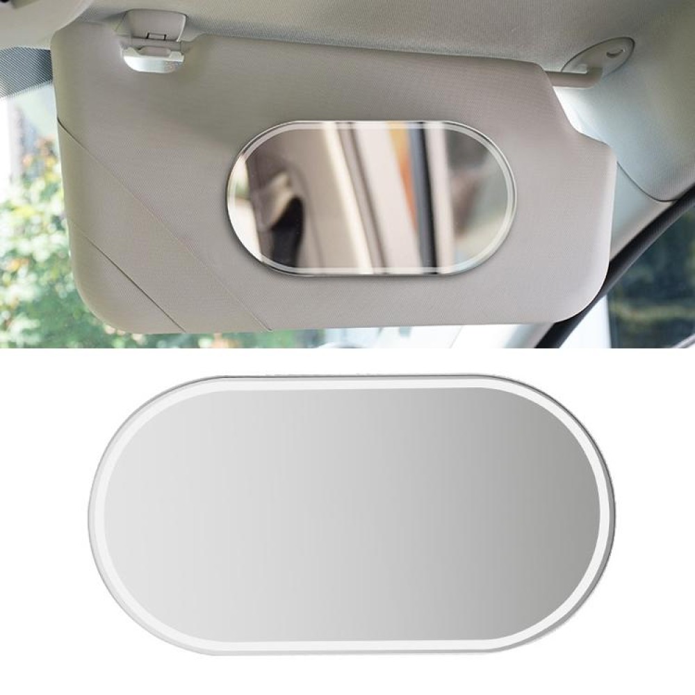 Sun Visor High-Definition Mirror Stainless Steel Makeup Mirror Oval Small