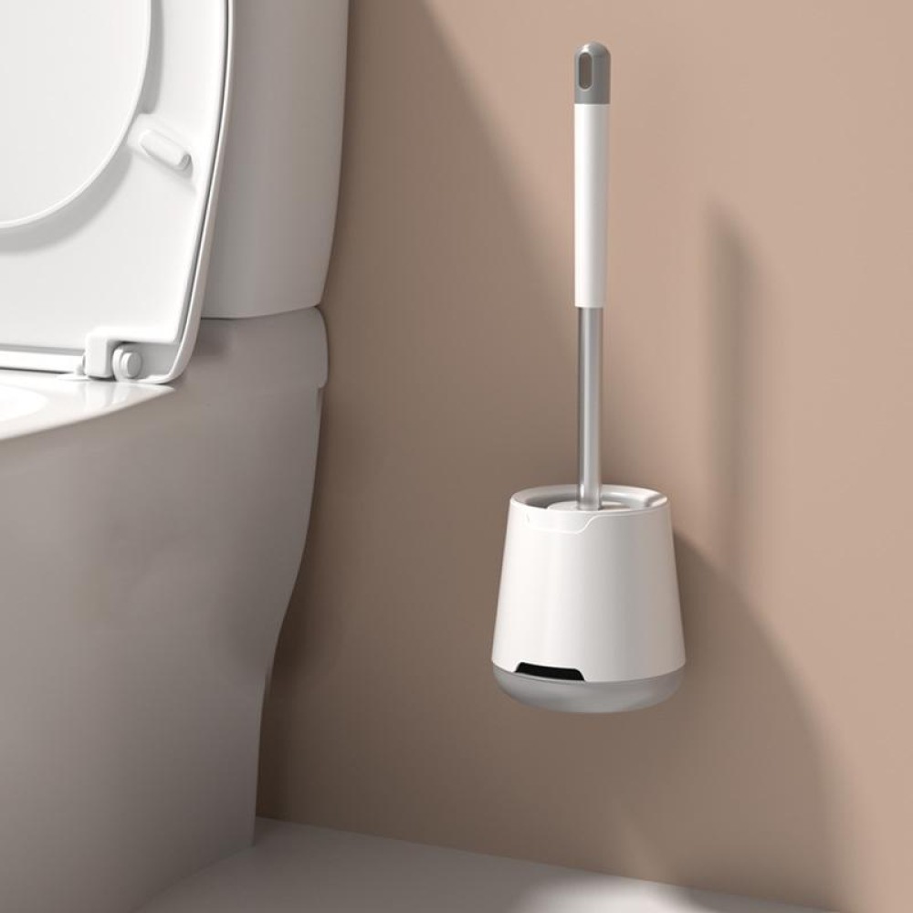 TPR Soft Glue Long-handle Toilet Brush with Base, Spec: Wall-mounted Type