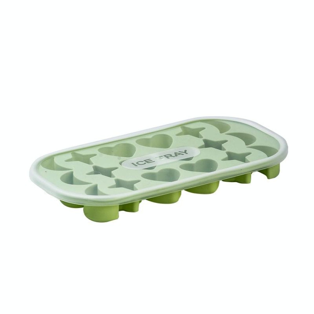 18 Grid Household Soft Bottom Silicone Ice Maker with Lid(Mint Green)