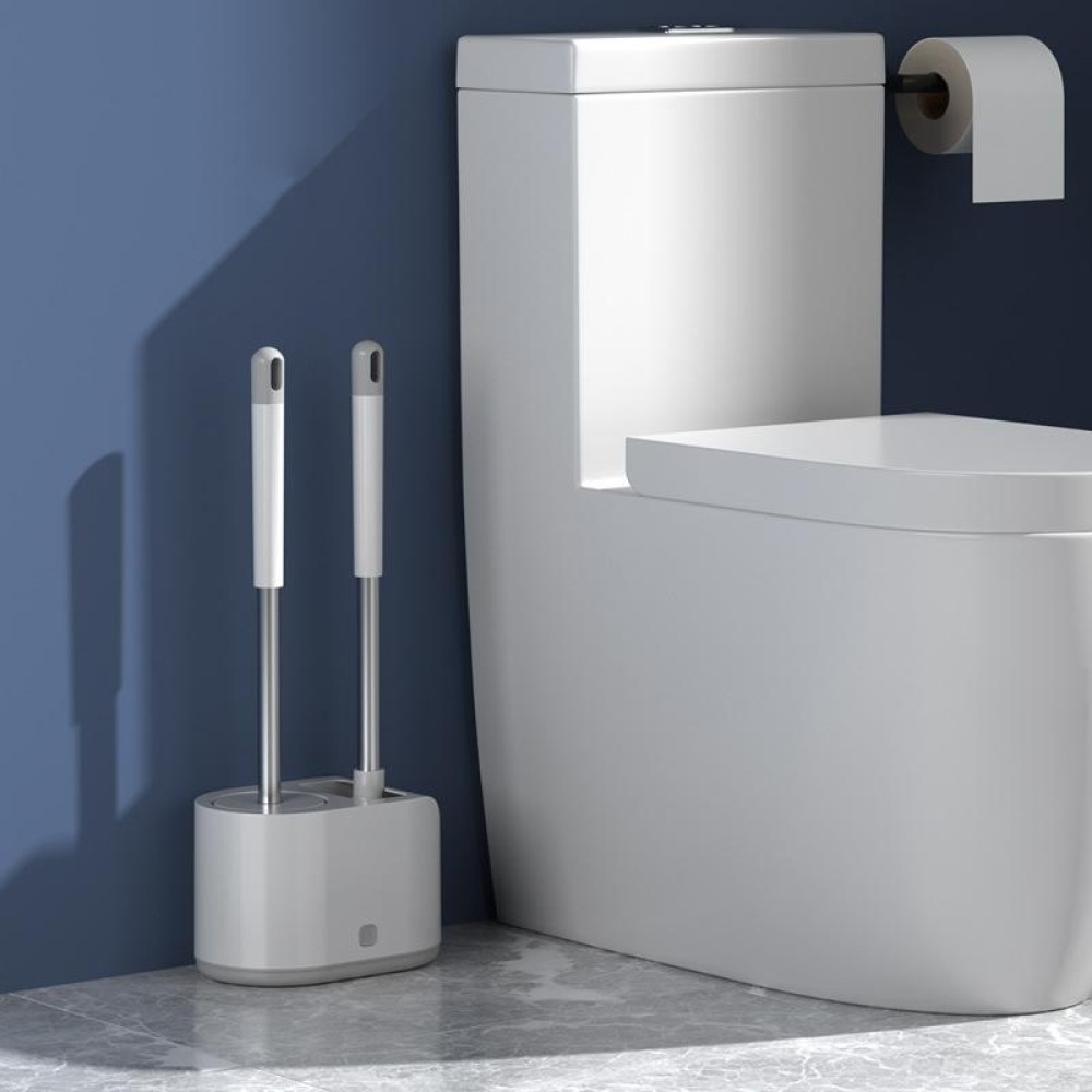 MT2 Silicone Double Brushs Head Toilet Brush Set, Colour: Landing Type