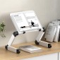 L03 Adjustable Lifting Reading Rack Book Holder Laptop Stand,Style： Double Section White