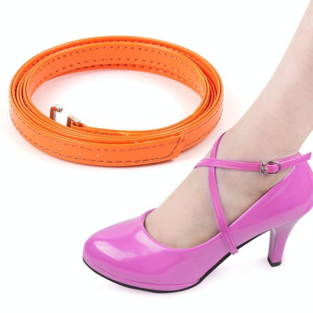 Cross Section High Heels Leather Shoes Anti-Heel Laces(Orange)