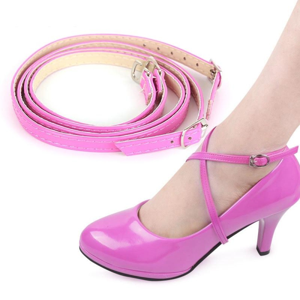 Cross Section High Heels Leather Shoes Anti-Heel Laces(Rose Red)