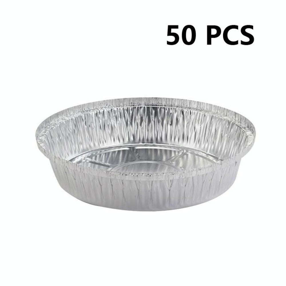 50 PCS / Set Thickened Circular Baking Tray Grilled Meat Paper, Specification:  7 inch(Silver White)
