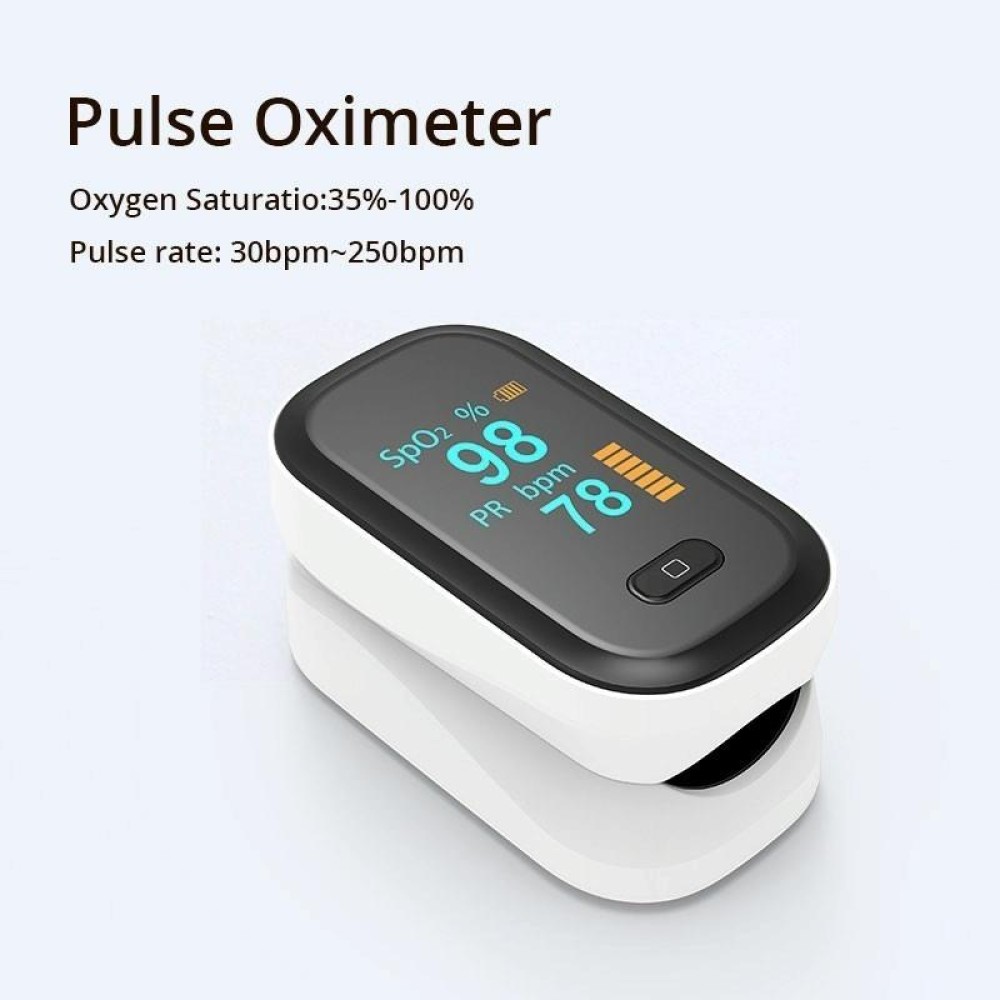 Finger Clip OLED Screen Pulse Oximeter, Colour: White(English Standard Packaging)