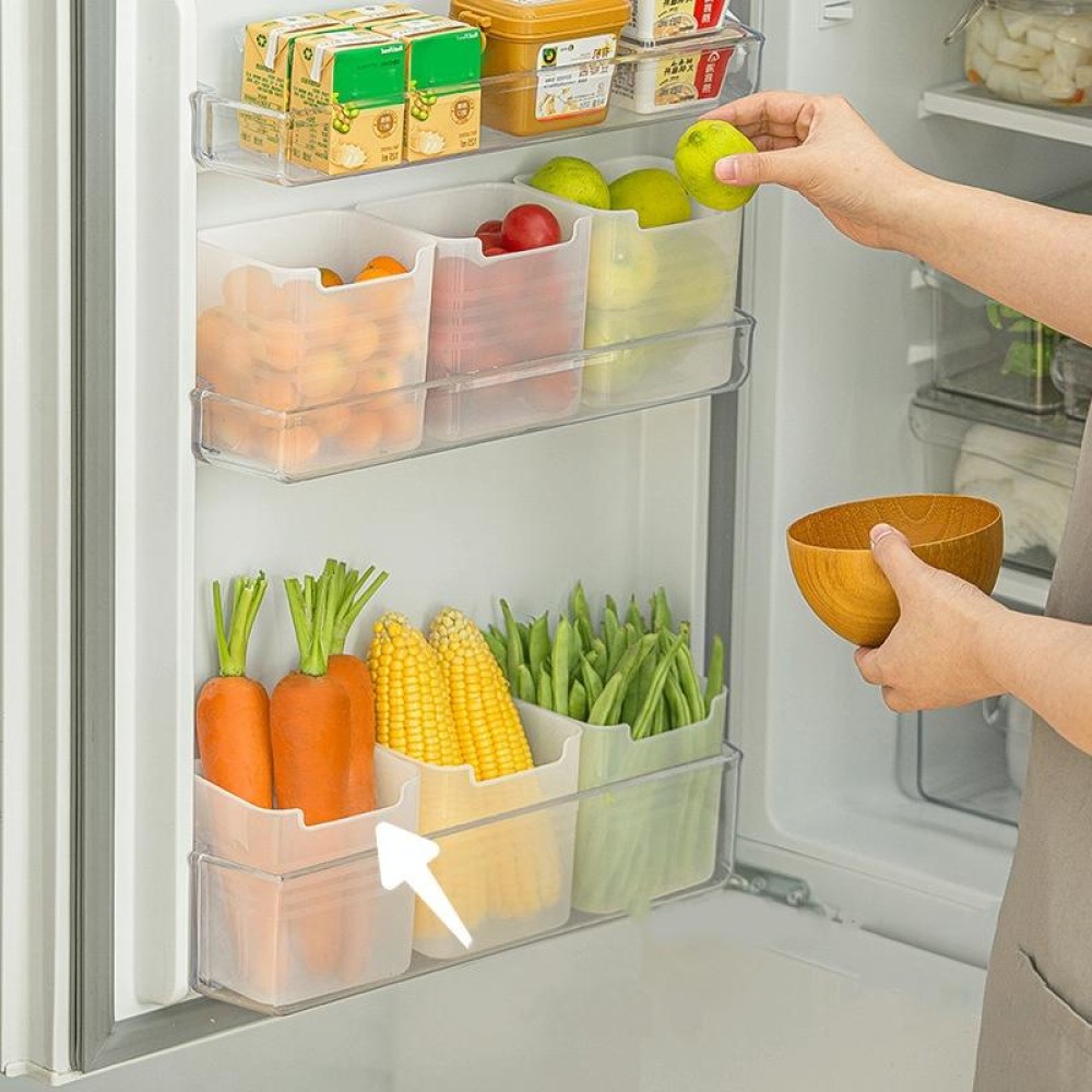 3 PCS Refrigerator Side Door Storage Box Food Classification Fresh-keeping Box(Matte Transparent)