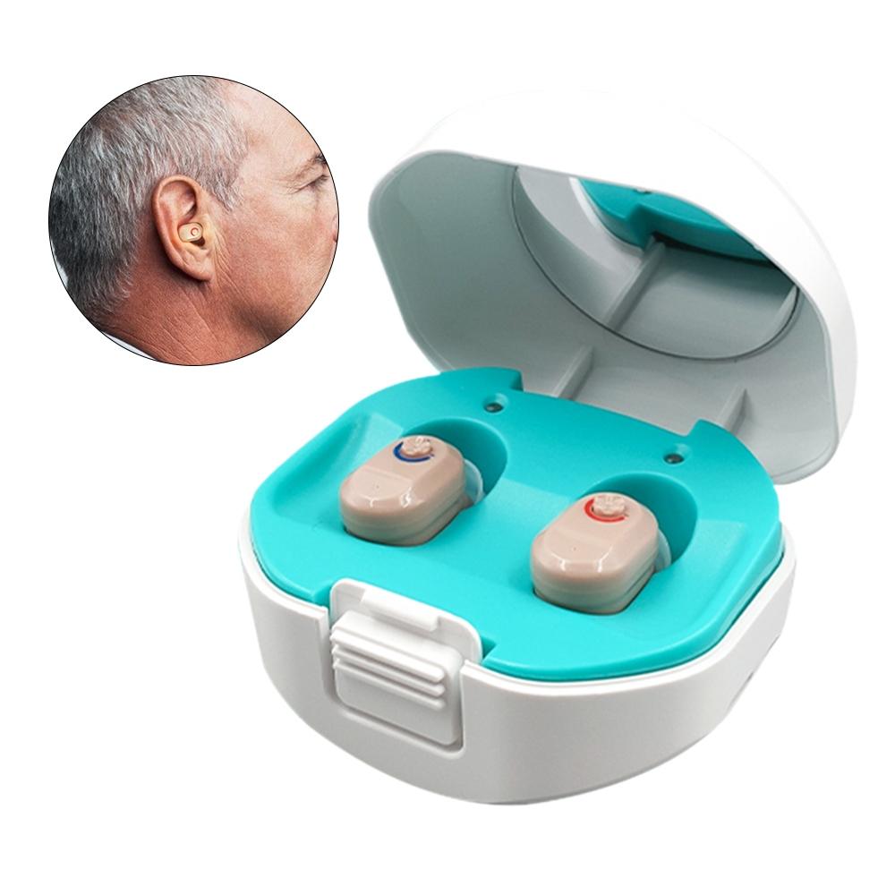TWS On-Ear Sound Amplifier Hearing Aid with Charging Compartment(Skin Color)
