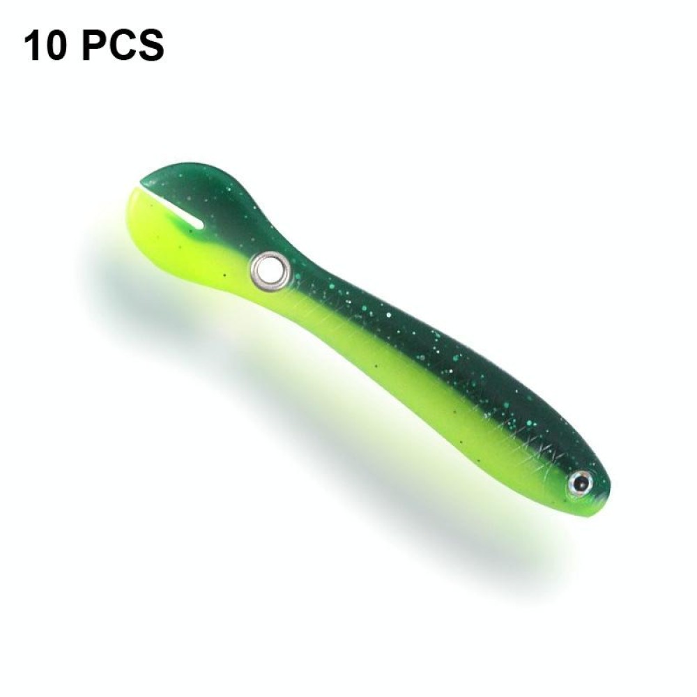 10 PCS Luya Bait Loach Bionic Bait Fishing Supplies, Specification: 6g / 10cm(Ink Green)