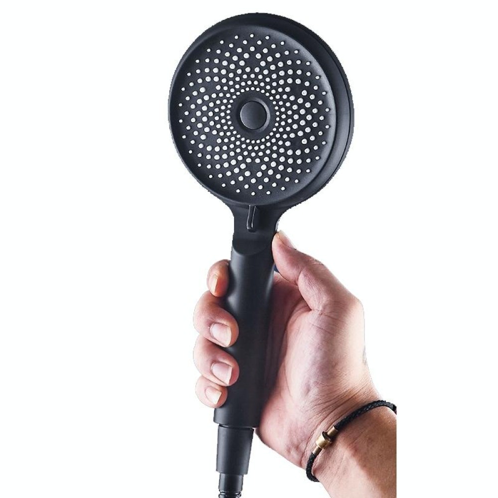 Home Handheld Silicone Supercharged Shower Nozzle, Style: Black
